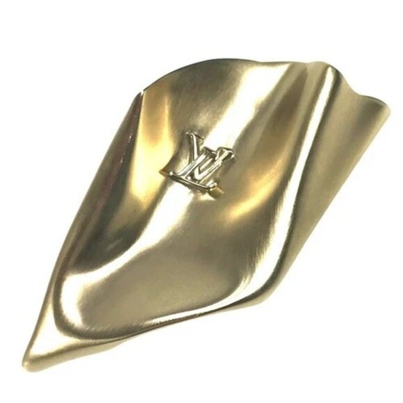 LOUIS VUITTON M02400 LV logo Pierce LV Sculpture Accessories Pierce Metal Gold - Picture 9 of 16